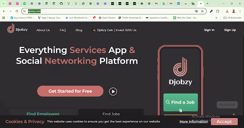 Cover image for https://www.djobzy.com/   Built a