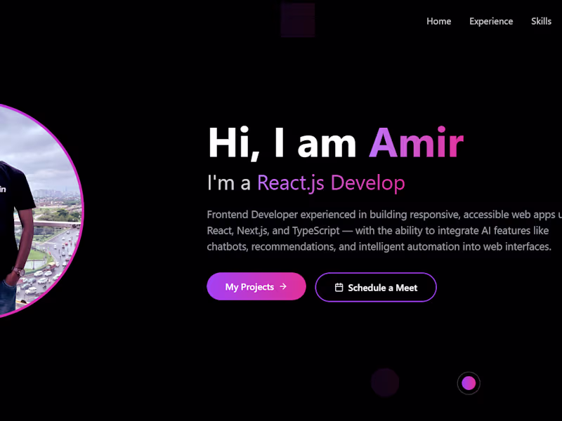 Cover image for Amir - Frontend Developer