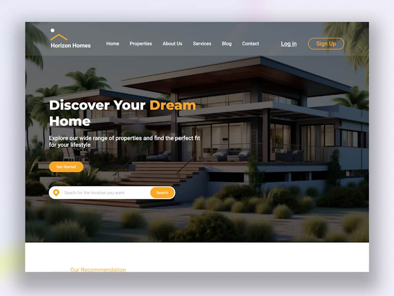 Cover image for Horizon Homes Website Home Page Revamp
