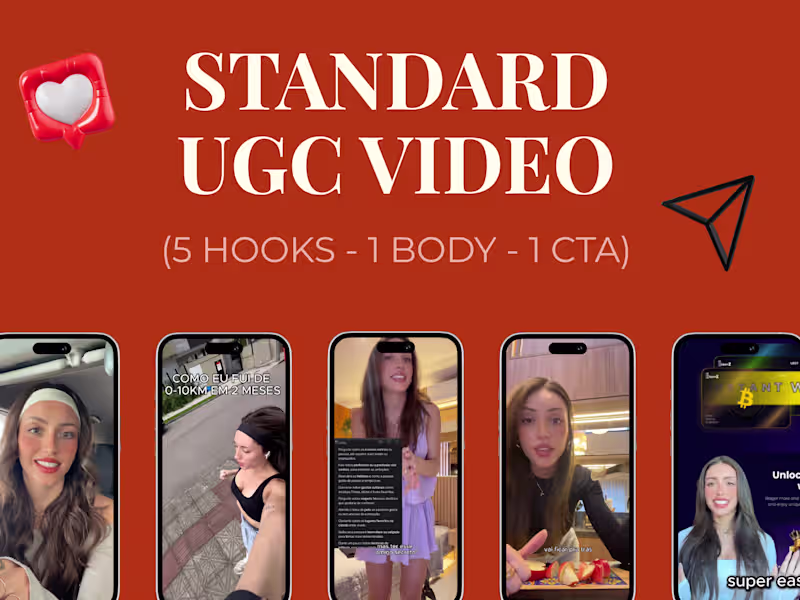 Cover image for Standard UGC Video (5 Hooks - 1 Body - 1 CTA)