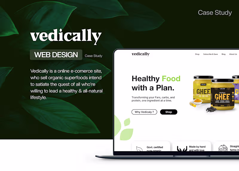 Cover image for Vedically website design on Behance