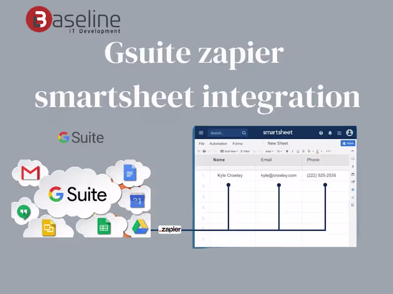 Cover image for You will get Gsuite - Smartsheet Zapier integration