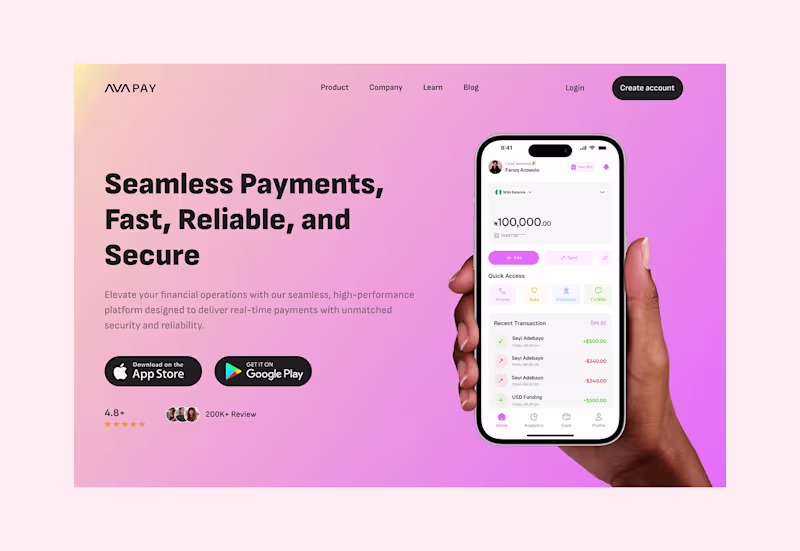 Cover image for WEBSITE FOR A FINTECH APP 