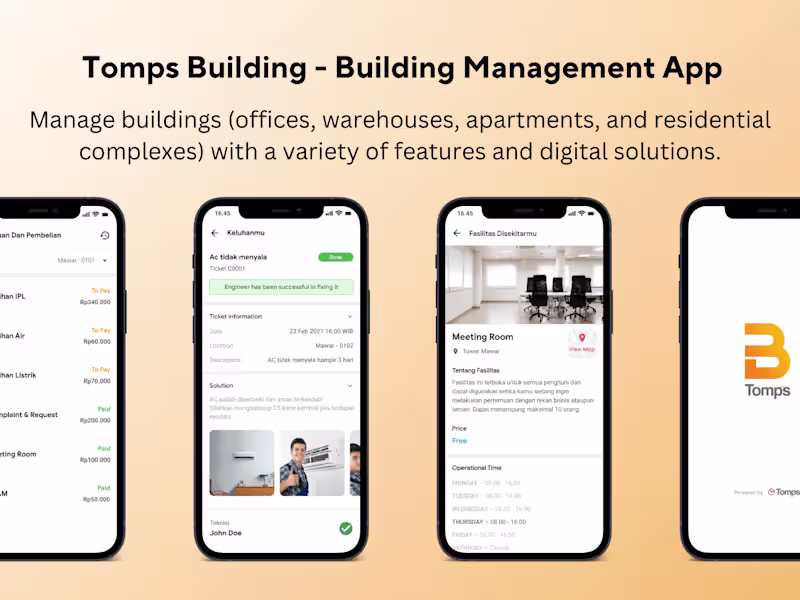 Cover image for Tomps Building - Building Management Tenant App | Sipamungkas D…