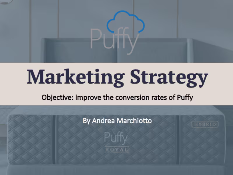 Cover image for Puffy.com - Marketing Strategy for conversion rate improvements