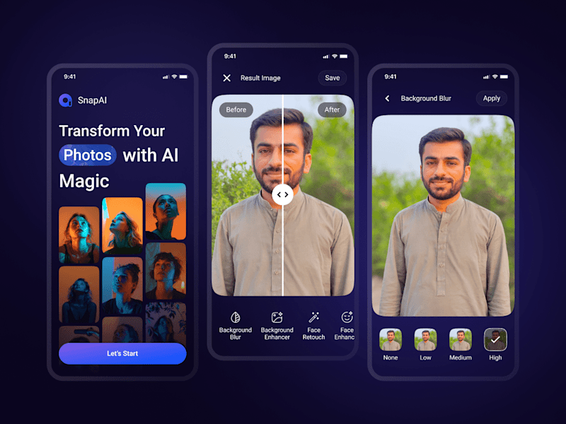 Cover image for SnapAI AI Photo Enhancer Mobile app UI