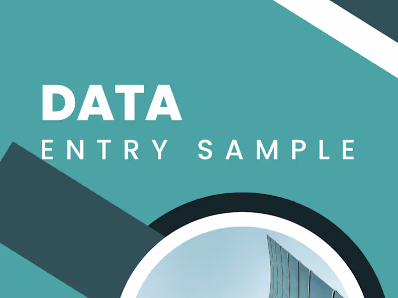 Cover image for Spreadsheet Sample Entry