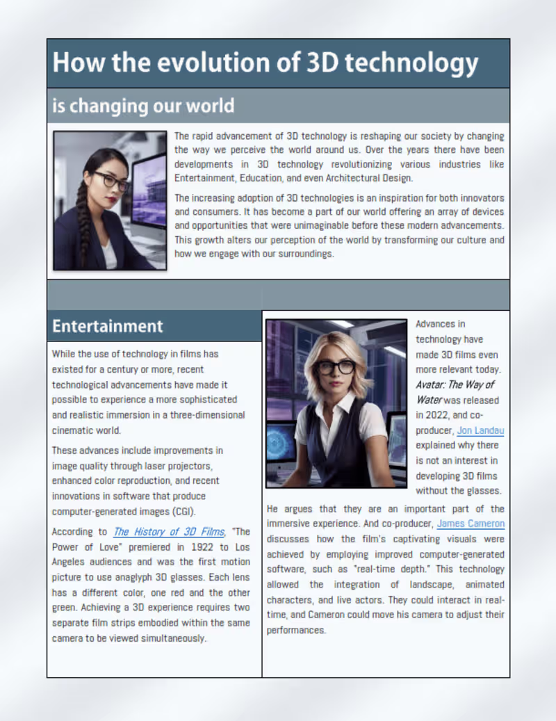 Cover image for How the evolution of 3D technology is changing our world