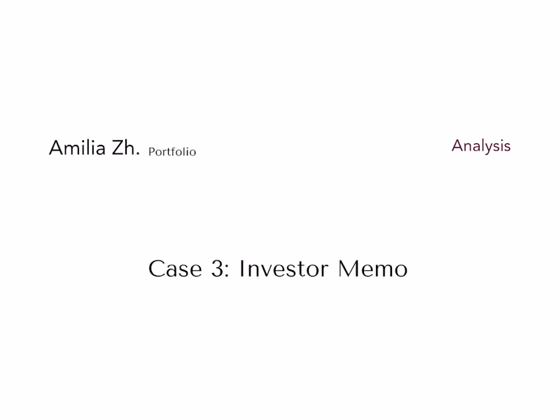 Cover image for Investment Memo Analysis and Restructuring
