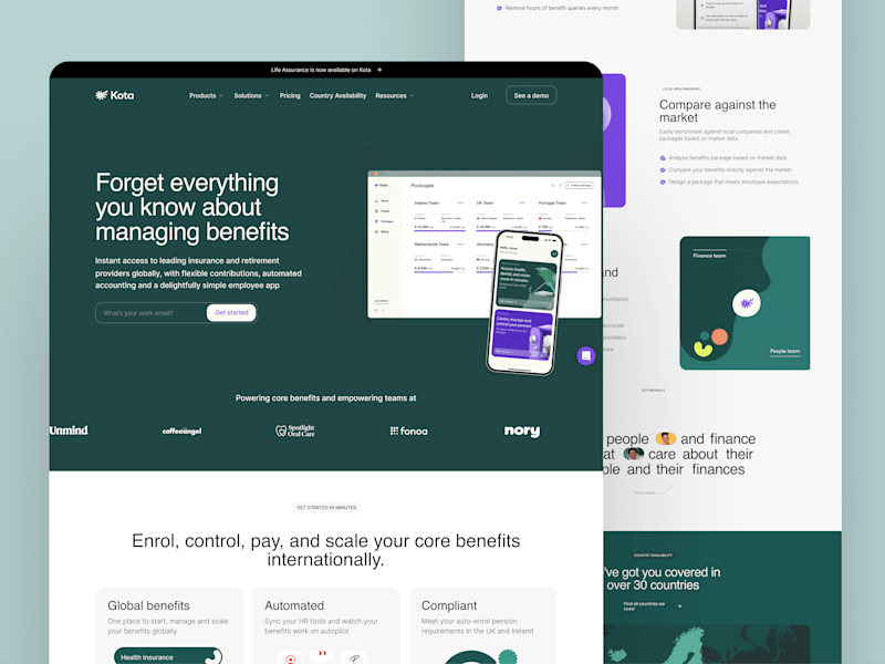 Cover image for Kota - Landing Page UI Design