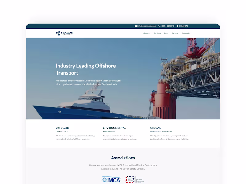 Cover image for Web Design For A Marine Offshore Company