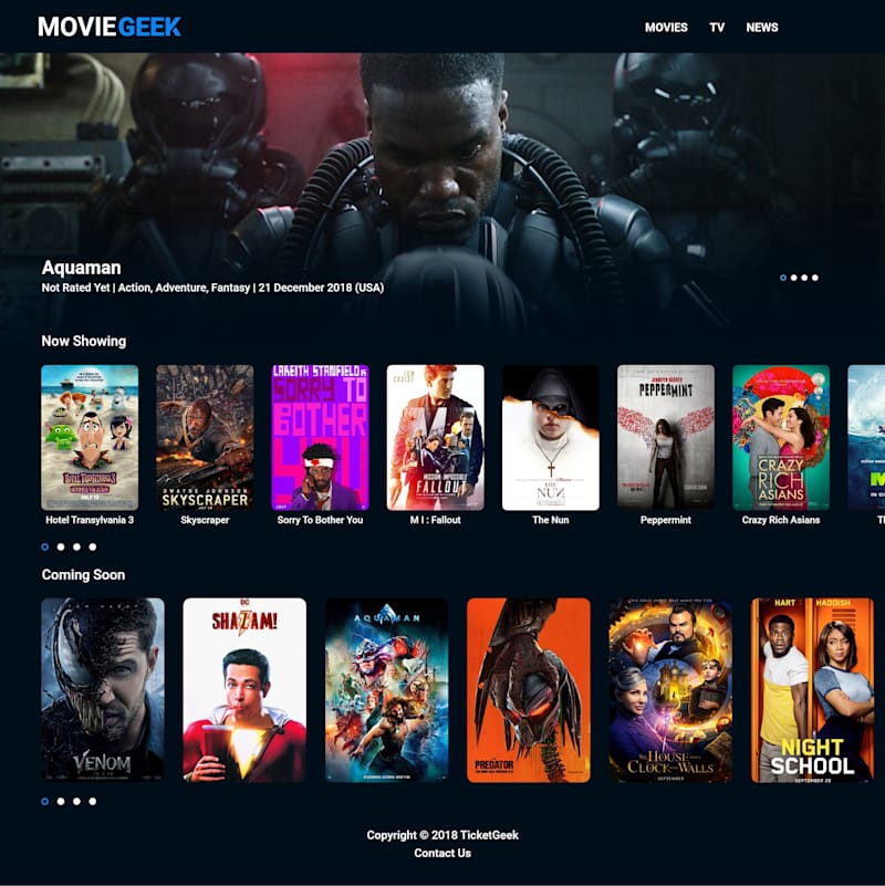 Cover image for Movie Geek – Movie Ticketing Aggregator Website
