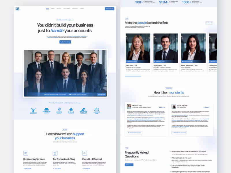 Cover image for Modern Accounting Bookkeeping Firm Website