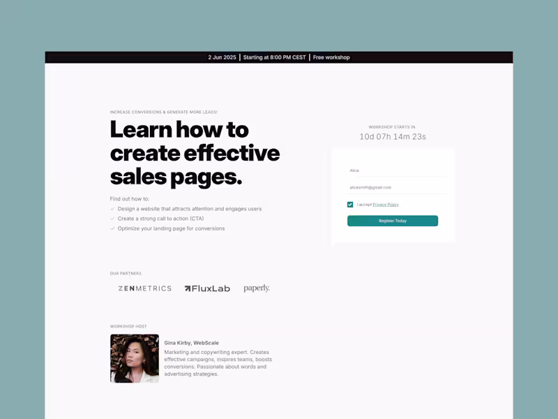 Cover image for Webinoo – Minimalistic Webinar Template