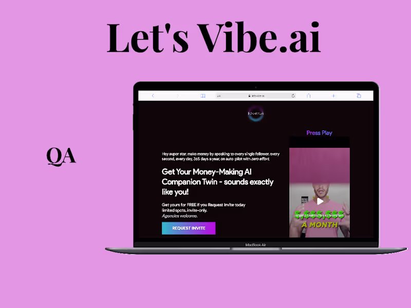 Cover image for Let'sVibe.ai | QA