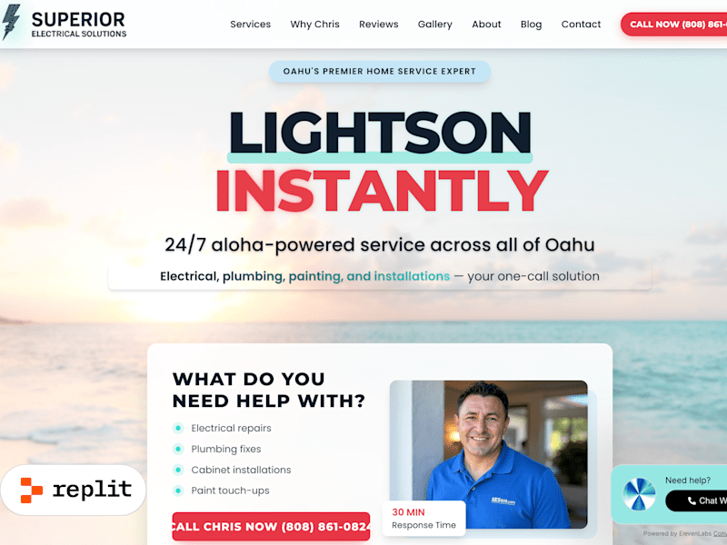 Cover image for Hawaiian Electrician Identity: Branding + AI Receptionist