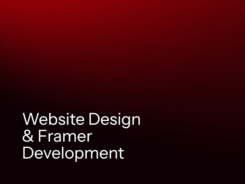 Cover image for Website Design and Framer Development