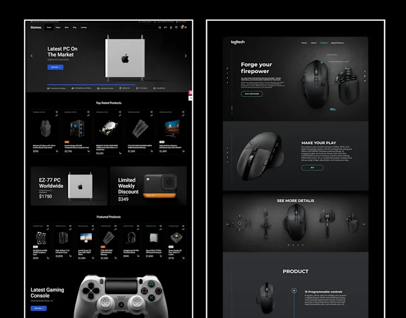 Cover image for Game store gadget and gadget website design