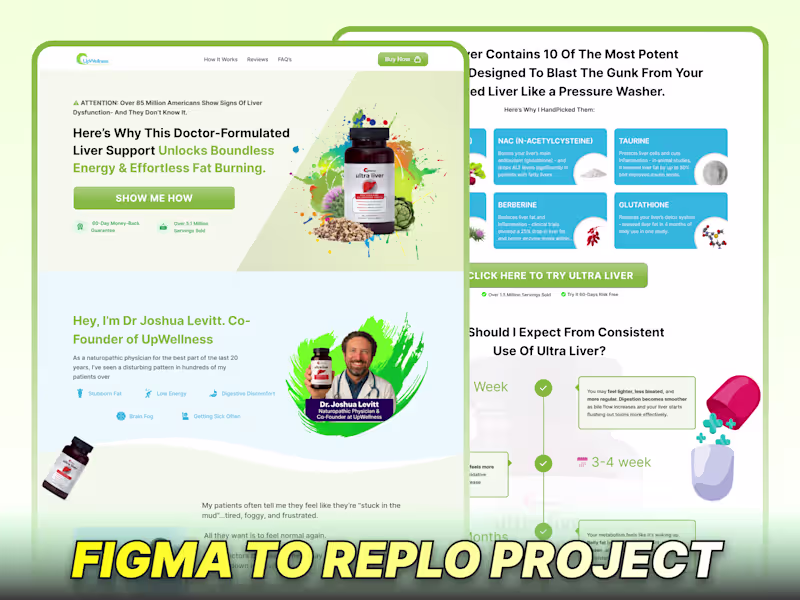 Cover image for Figma Design + Replo Development For Ultra Liver
