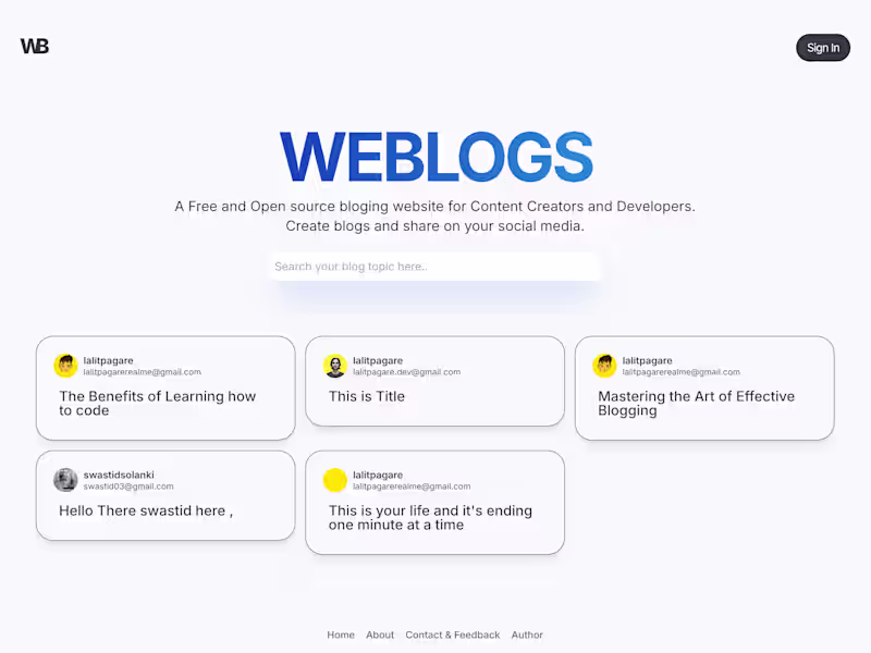 Cover image for Weblogs - Create your own blogs for free