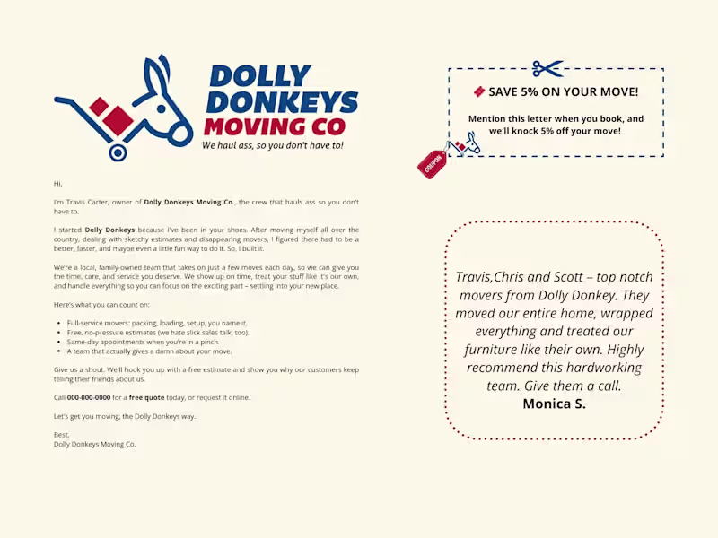 Cover image for Dolly Donkeys Marketing Letter Project