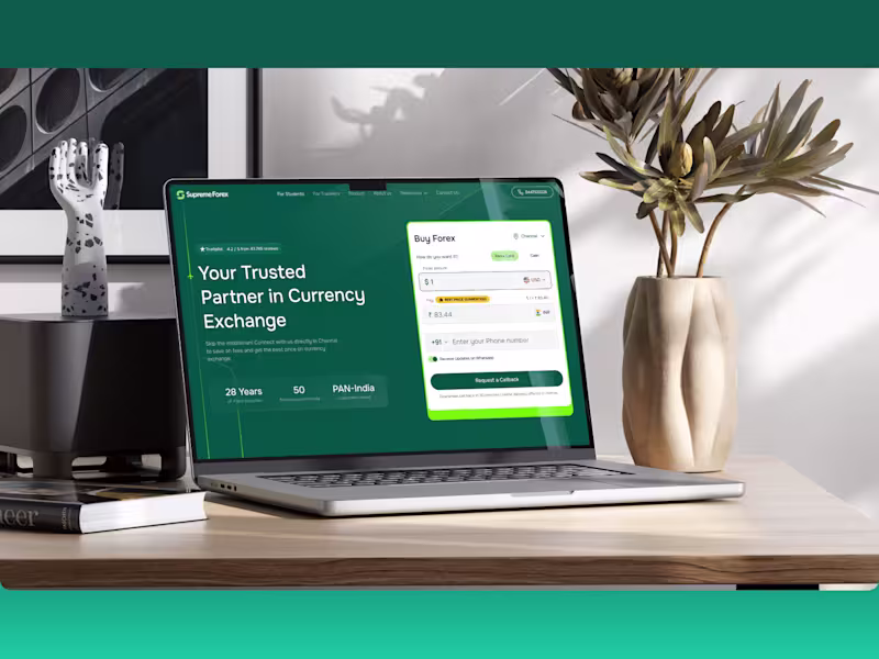 Cover image for Supreme Forex -  Design + Webflow Dev + Branding