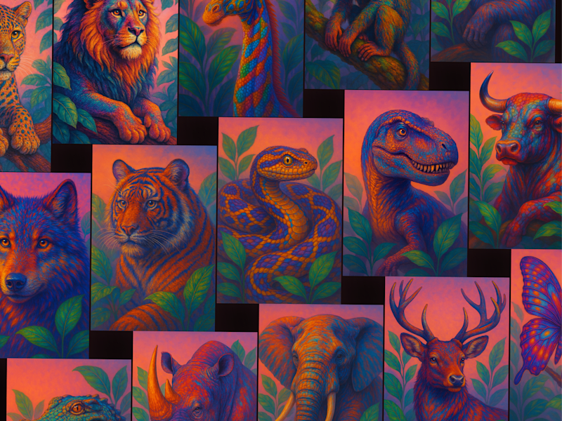 Cover image for AI generated images: Vibrant Wildlife Portrait Collection