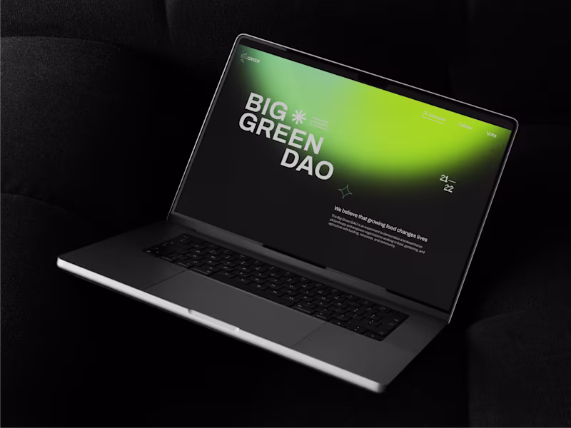 Cover image for Big Green DAO: Web Design and Development