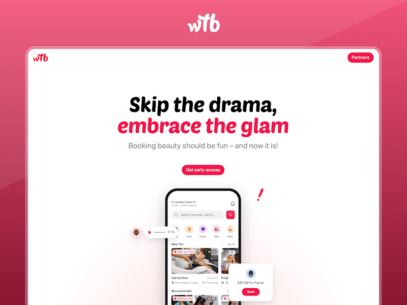 Cover image for WayToBook — Glam-Ready Landing Page Built in Framer