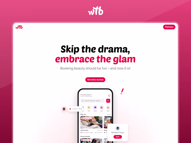 Cover image for WayToBook — Glam-Ready Landing Page Built in Framer