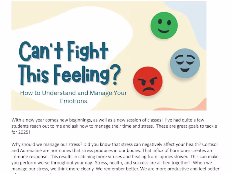 Cover image for Time and Stress Management - Student Newsletter