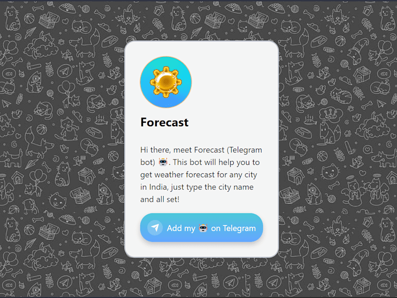 Cover image for Forecast (A Telegram Bot)