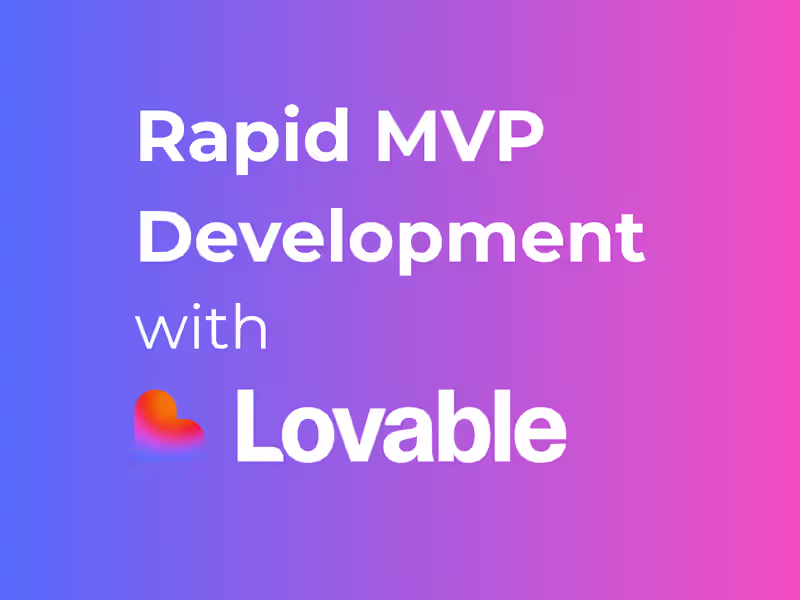 Cover image for Rapid MVP development using Lovable.dev