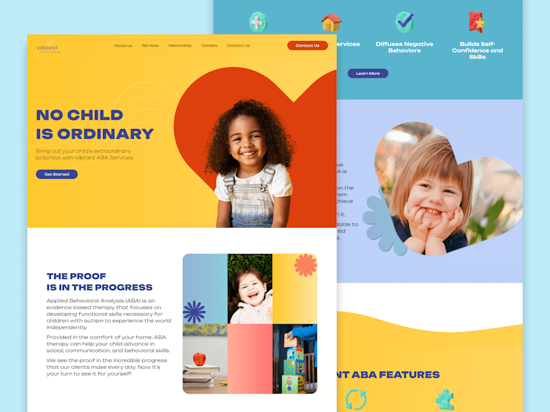 Cover image for Website Design Concept for Autism Care Child Centered 