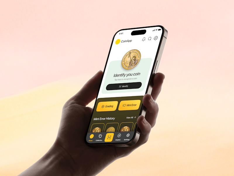 Cover image for Coin Identifier & Grading App UI – iOS Design