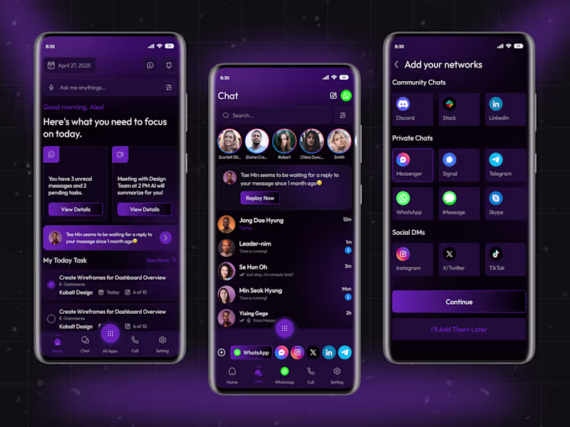 Cover image for Social Media Communication Mobile App Design Concept