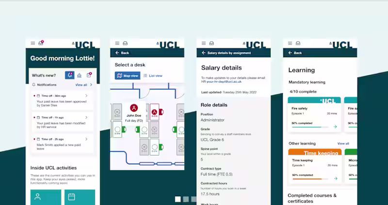 Cover image for UCL Employee Experience App Redesign