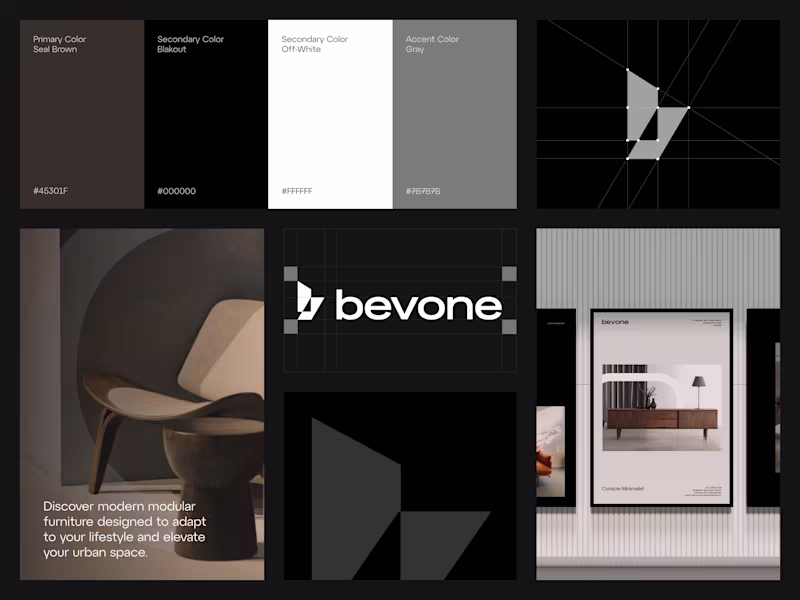 Cover image for bevone - Furniture & Interior Visual Identity Branding Guideline