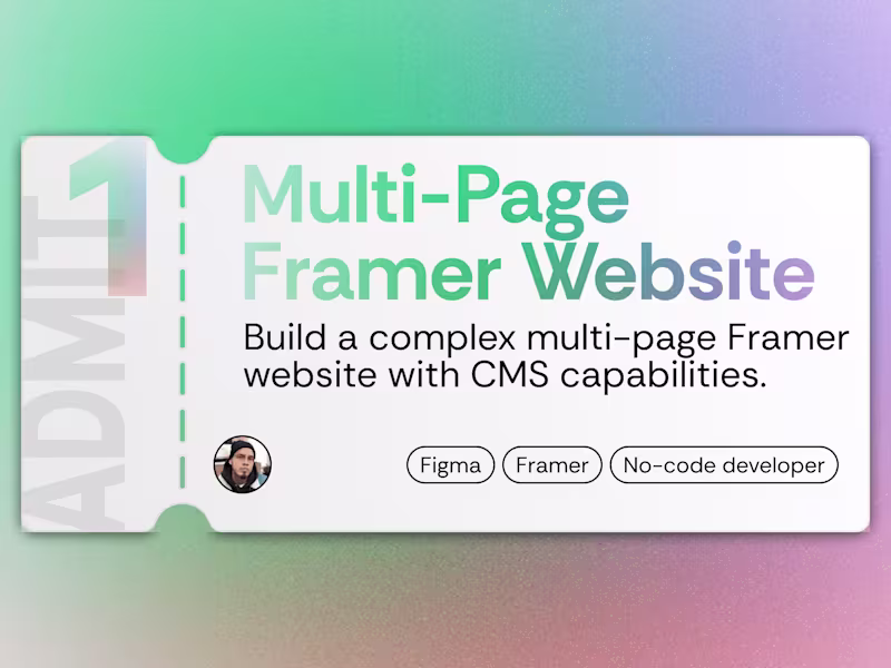 Cover image for Multi-Page Framer Website + CMS — Bring Your Vision to Life