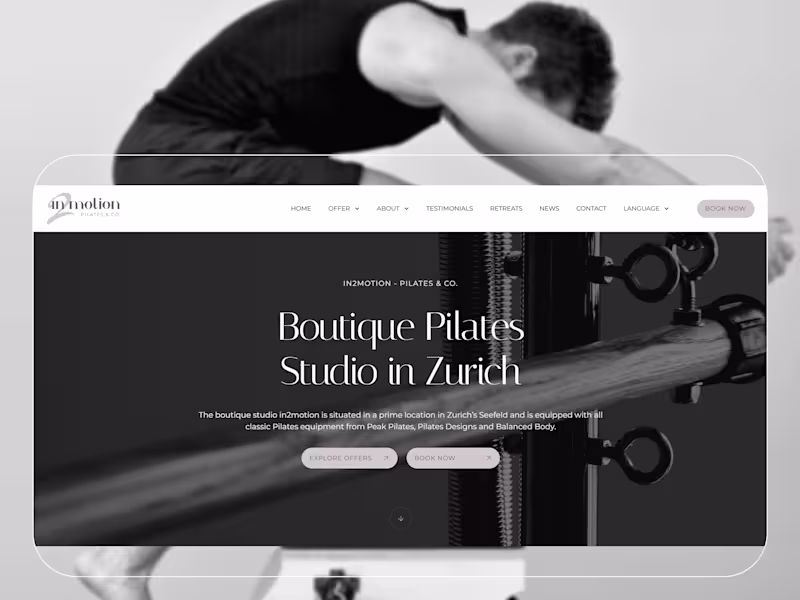 Cover image for Pilate studio - landing page