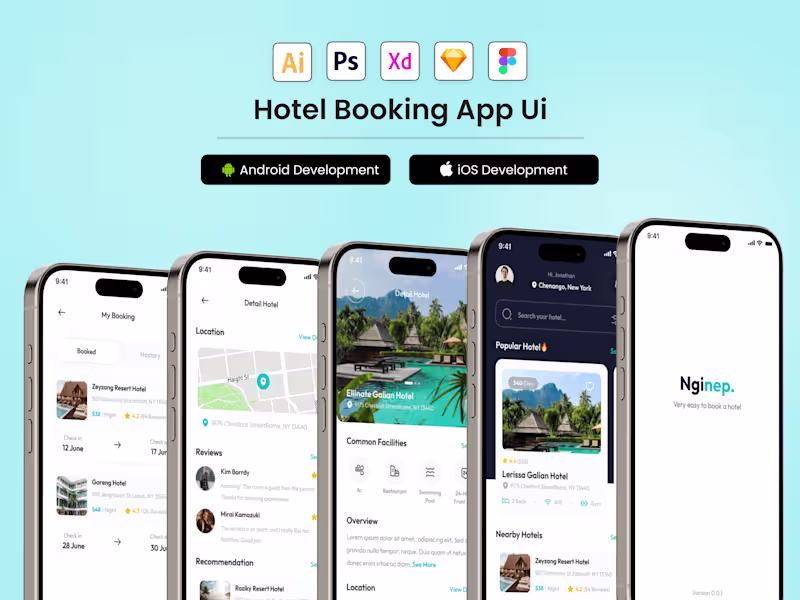 Cover image for Hotel Booking App UI Design
