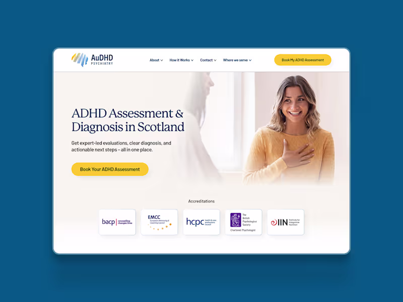 Cover image for AuDHD Psychiatry Website Design