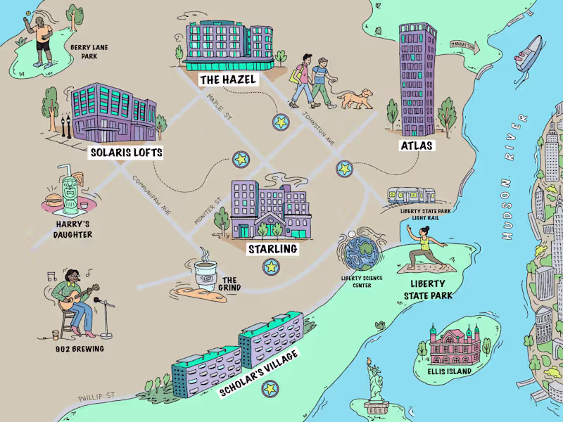 Cover image for Map Illustration of Jersey City