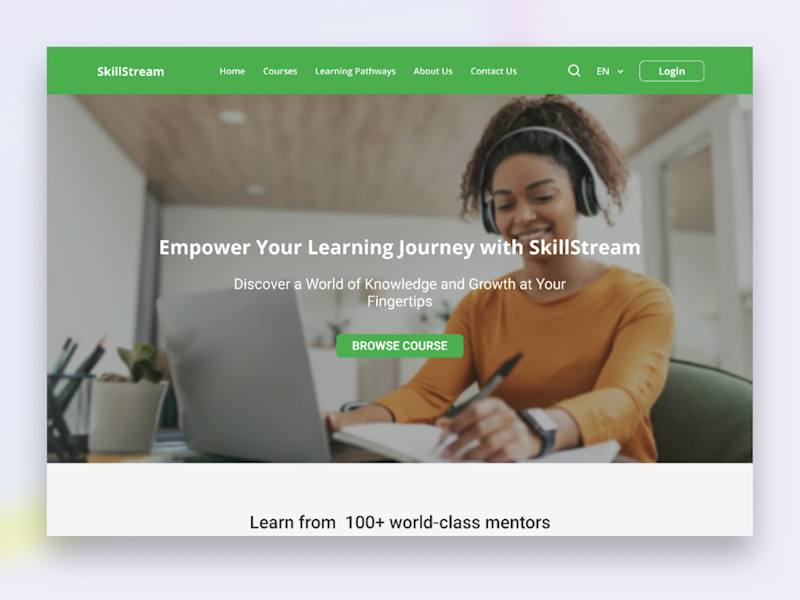 Cover image for Skillstream E- Learning Website UI/UX Redesign