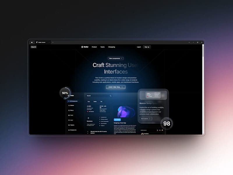 Cover image for Advanced UI/UX Landing Page with 3D & Motion Effects [Stellar]