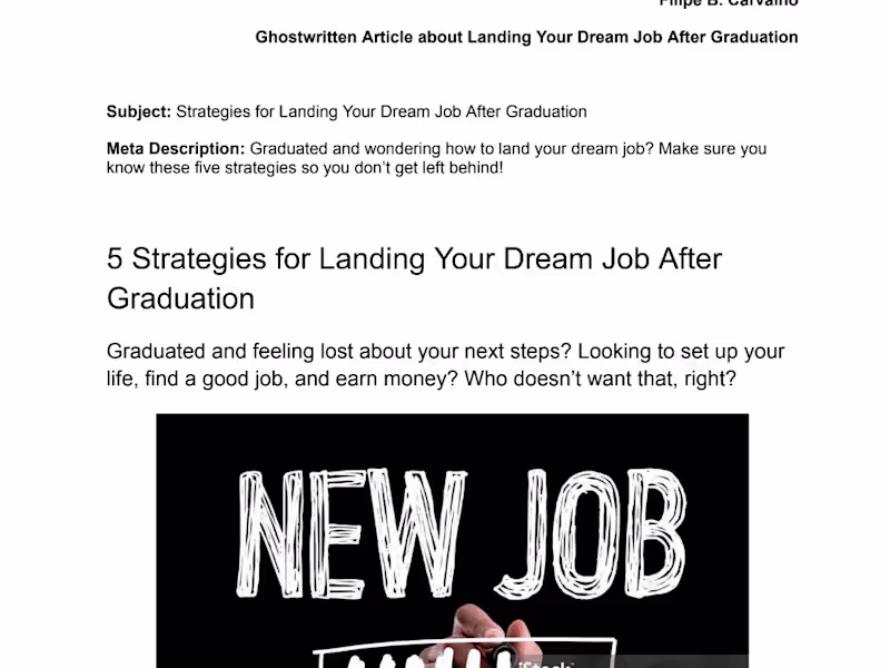 Cover image for 5 Strategies for Landing Your Dream Job After Graduation