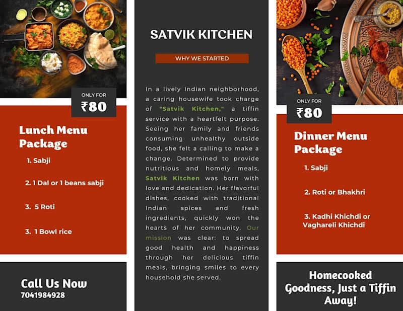 Cover image for Menu Design for Satvik Kitchen – Simple, Clean & User-Friendly