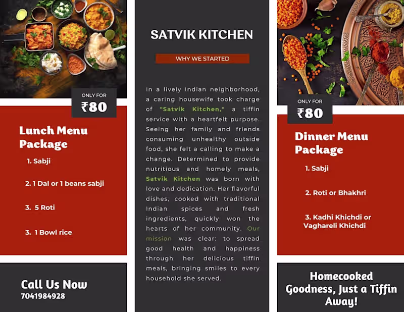 Cover image for Menu Design for Satvik Kitchen – Simple, Clean & User-Friendly
