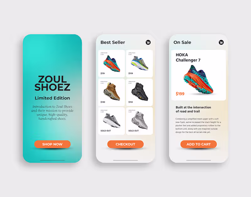 Cover image for ZOUL SHOEZ mobile app UI : Behance