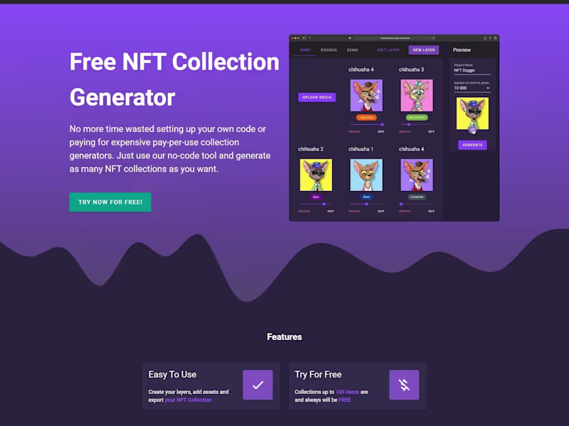 Cover image for Free & Unlimited NFT Collection Generator